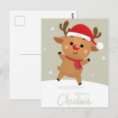 Kerst Rendieren Briefkaart (Voorkant / Achterkant)