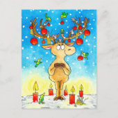 Kerst Rendieren Briefkaart (Voorkant)