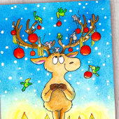 Kerst Rendieren Briefkaart