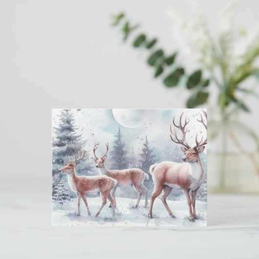 Kerst Rendieren Feestdagenkaart (Staand voorkant)