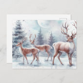 Kerst Rendieren Feestdagenkaart (Voorkant / Achterkant)