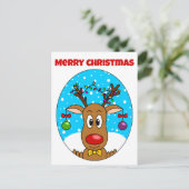 Kerst Rendieren Feestdagenkaart (Staand voorkant)