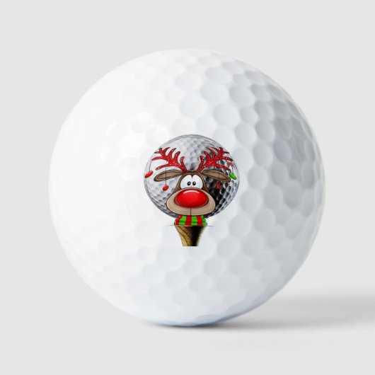 Kerst Rendieren Golfballen (Voorkant)