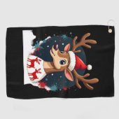 kerst Rendieren Golfhanddoek (Horizontaal)