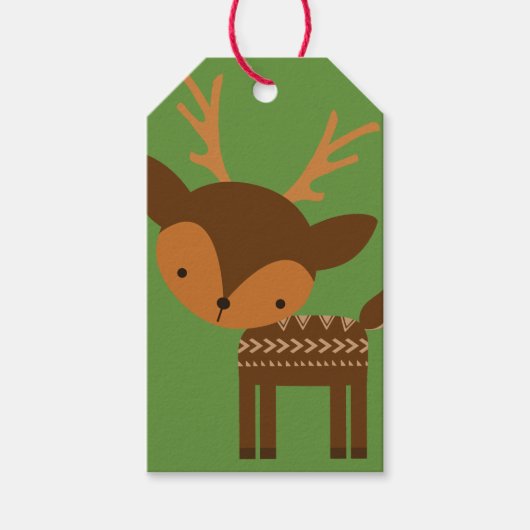Kerst rendieren groen aangepaste cadeau Labels Cadeaulabel (Voorkant)