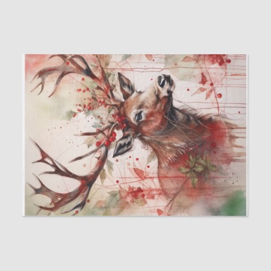 Kerst rendieren ontkoppelingspapier tissuepapier (Voorkant)