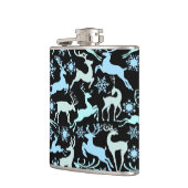 Kerst Rendieren Patroon, licht koele tinten 01 Heupfles (Links)