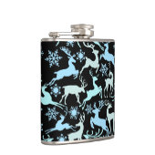 Kerst Rendieren Patroon, licht koele tinten 01 Heupfles (Rechts)