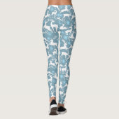 Kerst Rendieren Patroon, wit 02 Grijs BG Leggings (Achterkant)
