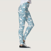 Kerst Rendieren Patroon, wit 02 Grijs BG Leggings (Rechts)