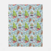 Kerst Rendieren & Sneeuwbollen Fleece Deken (Voorkant)
