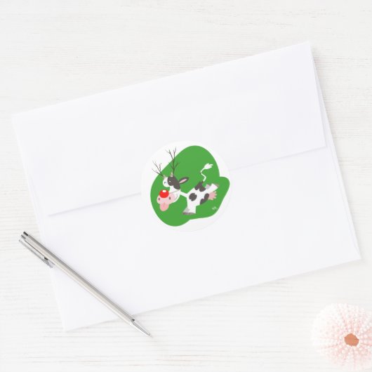 Kerst rendieren sticker (Envelop)