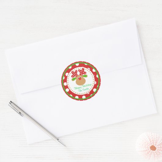 Kerst rendieren stickers (Envelop)