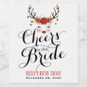 Kerst rendieren vakantie gejuich Vrijgezellenfeest Wijn Etiket (Enkel label)