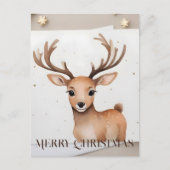Kerst rendieren Waterverf Briefkaart (Voorkant)