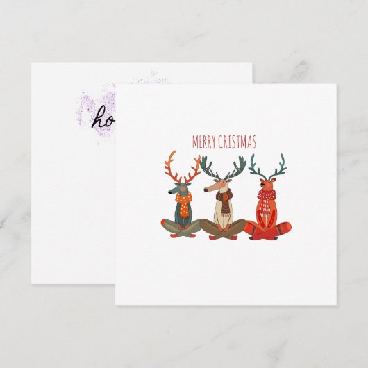 Kerst rendieren yoga. eland bedankkaart (Voorkant / Achterkant)
