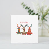 Kerst rendieren yoga. eland bedankkaart (Staand voorkant)
