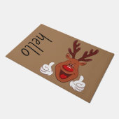 Kerst rendiergezicht deurmat (Schuin)
