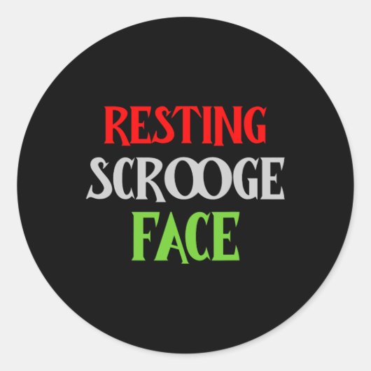 Kerst Resten Scrooge Gezicht Grappige Mannen Vrouw Ronde Sticker (Voorkant)
