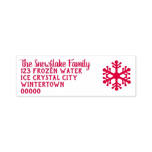 Kerst retour adres eenvoudige sneeuwvlok  zelfinktende stempel (Design)
