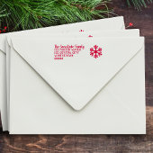 Kerst retour adres eenvoudige sneeuwvlok zelfinktende stempel