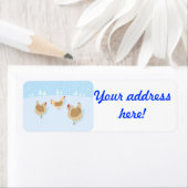 Kerst retour adres label met kippen! (Insitu)