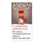 Kerst retour adres labels grijs (Voorkant)