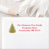 Kerst retour adres labels kerstboom (Insitu)