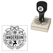 Kerst retour adres rendier sneeuwvlok rubberstempel (Gestempeld)