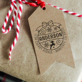 Kerst retour adres rendier sneeuwvlok rubberstempel