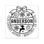 Kerst retour adres rendier sneeuwvlok  zelfinktende stempel (Design)