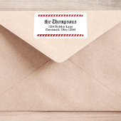 Kerst retour adres rood en wit etiket