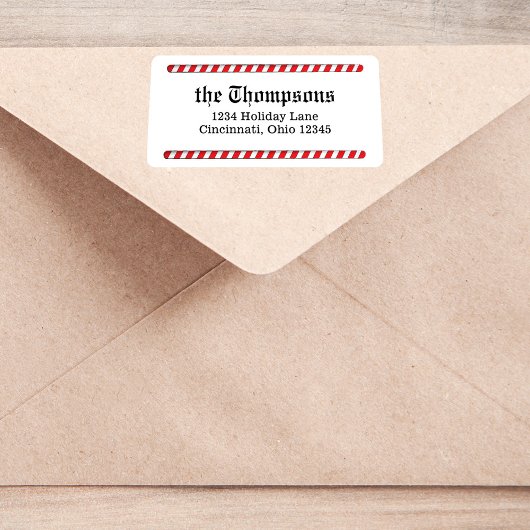 Kerst retour adres rood en wit etiket