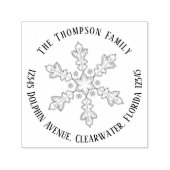 Kerst Retour Adres Snowflake Zelfinktende Stempel (Design)