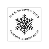 Kerst retour adres stempel met sneeuwvlok (Afrduk)