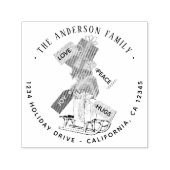 Kerst retour adres zelf inkt rubberen stempel (Design)