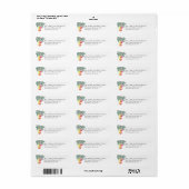 Kerst retour adreslabels Unieke Waterverf Etiket (Full Sheet)