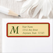 Kerst retour adreslabels w / Monogram Etiket (Insitu)