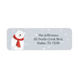 Kerst retour label Schattige Polar Beer