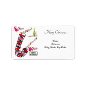 Kerst Retour/ Verzend Adres Label Kat Meow (Voorkant)