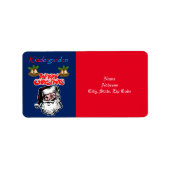 Kerst Retour / Verzend Adres Label, Kinderen Etiket (Voorkant)