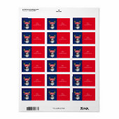 Kerst Retour / Verzend Adres Label, Kinderen Etiket (Full Sheet)