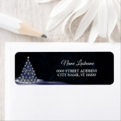 Kerst Retouradres Blauwe Boom Winter Navy Etiket (Insitu)