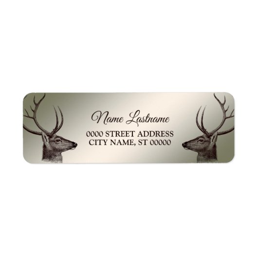 Kerst Retouradres Bloem Goud Winter Etiket (Voorkant)