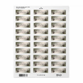 Kerst Retouradres Bloem Goud Winter Etiket (Full Sheet)