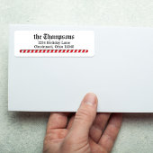 Kerst retouradres Candy Cane Stripes Etiket