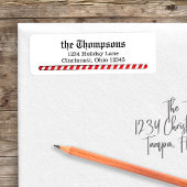 Kerst retouradres Candy Cane Stripes Etiket