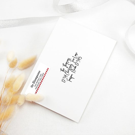 Kerst retouradres Candy Cane Stripes Etiket