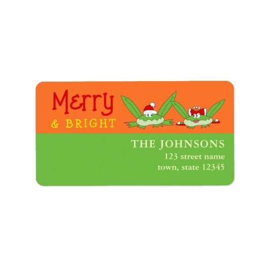 Kerst Retouradres Merry and Bright Etiket (Voorkant)