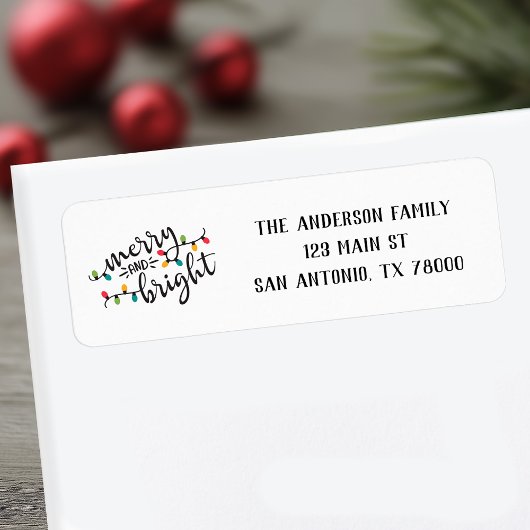 Kerst Retouradres Merry and Bright Etiket